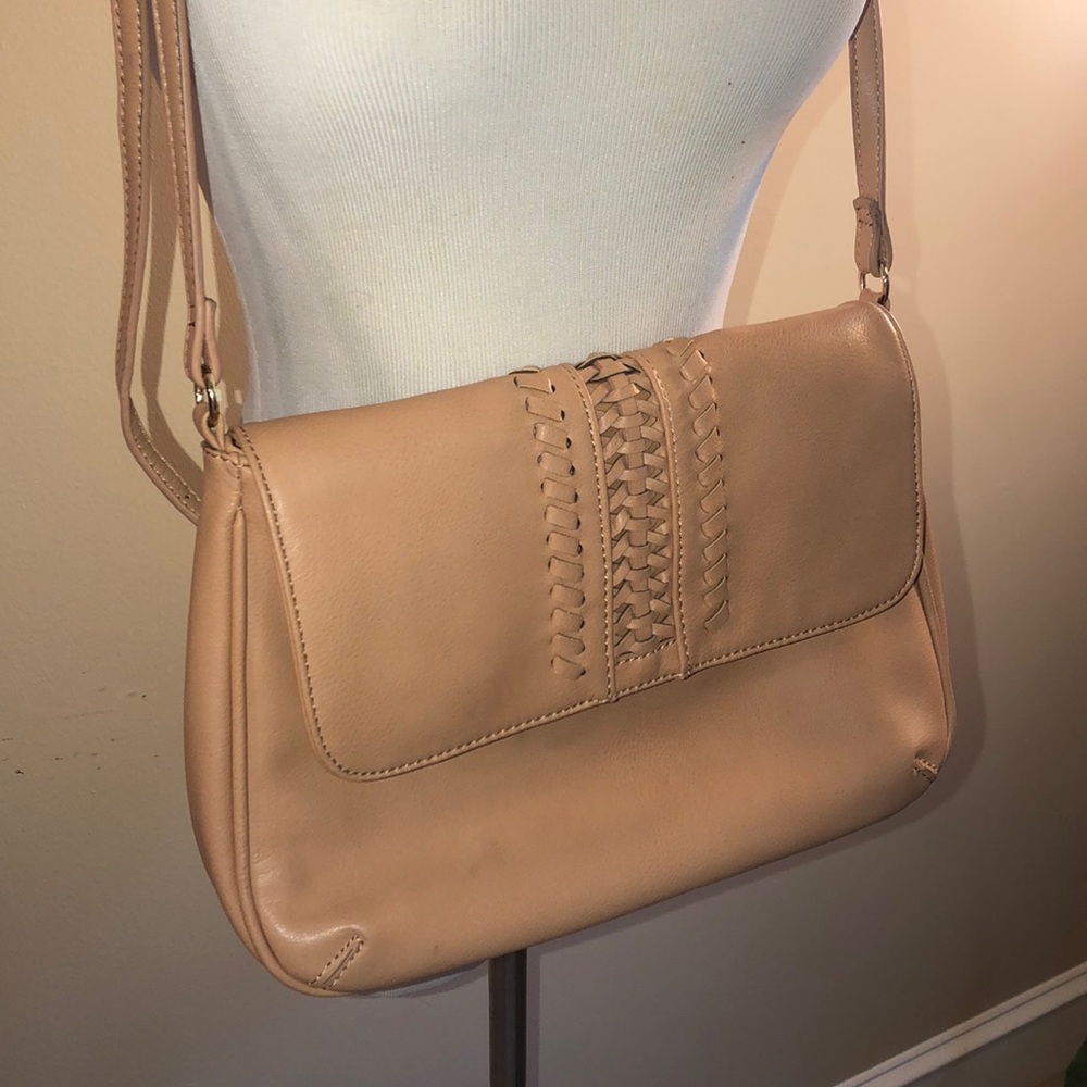 Tan shoulder strap purse